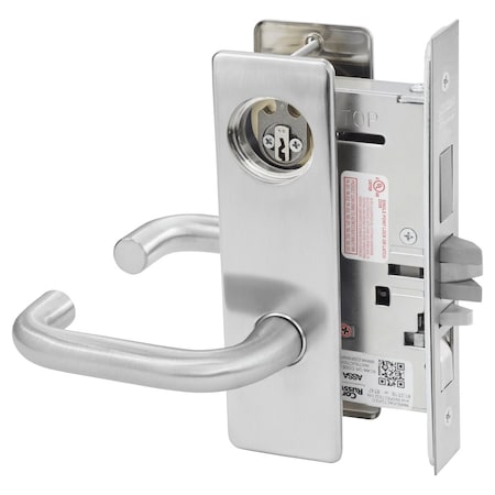 Corbin Russwin Apartment or Dormitory Mortise Lock, LS Lever, M Escutcheon, Satin Stainless Steel ML2067 LSM 630 LC